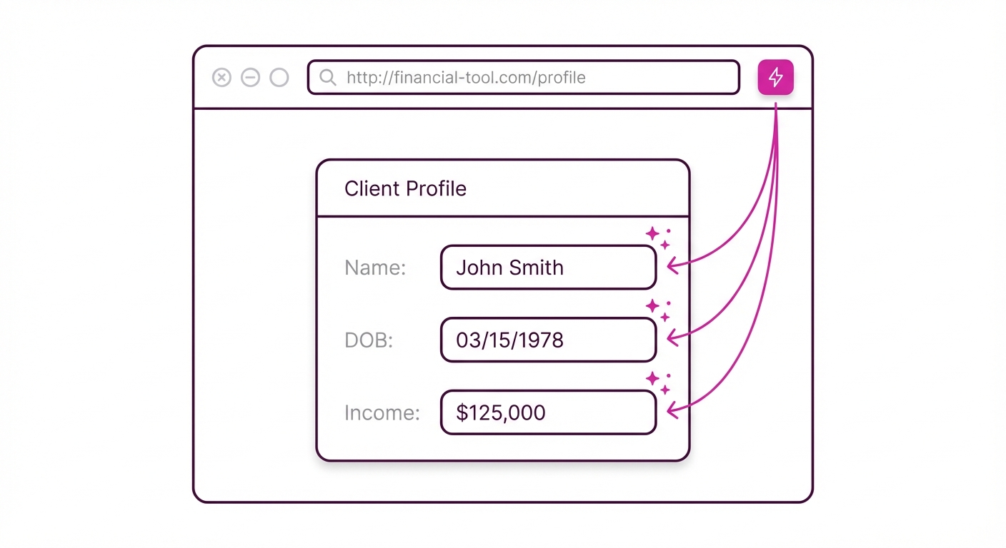 Integrate - Chrome Extension populates data